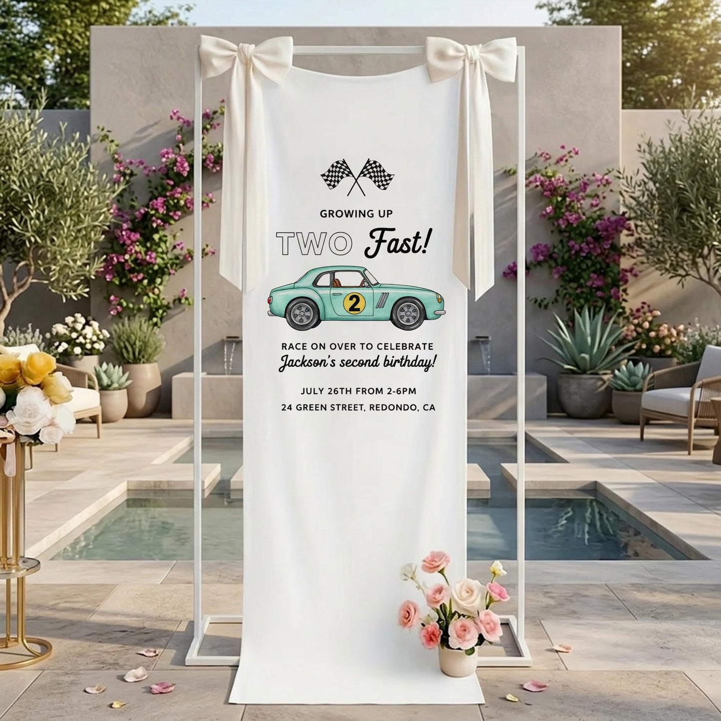 Race Car Baby Shower Banner, The Finish Line Is Very Near Baby Shower Sign, Baby Boy Racing Theme Welcome Banner, Two Fast Baby Shower Sign